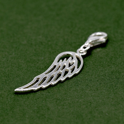 Sterling Silver Wing Charm With Lobster Clasp