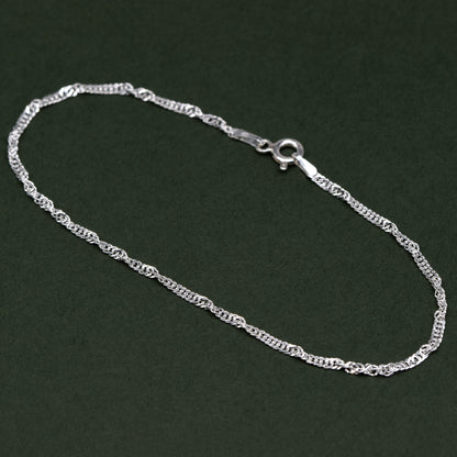 Sterling Silver 1.9mm Singapore Chain Bracelet