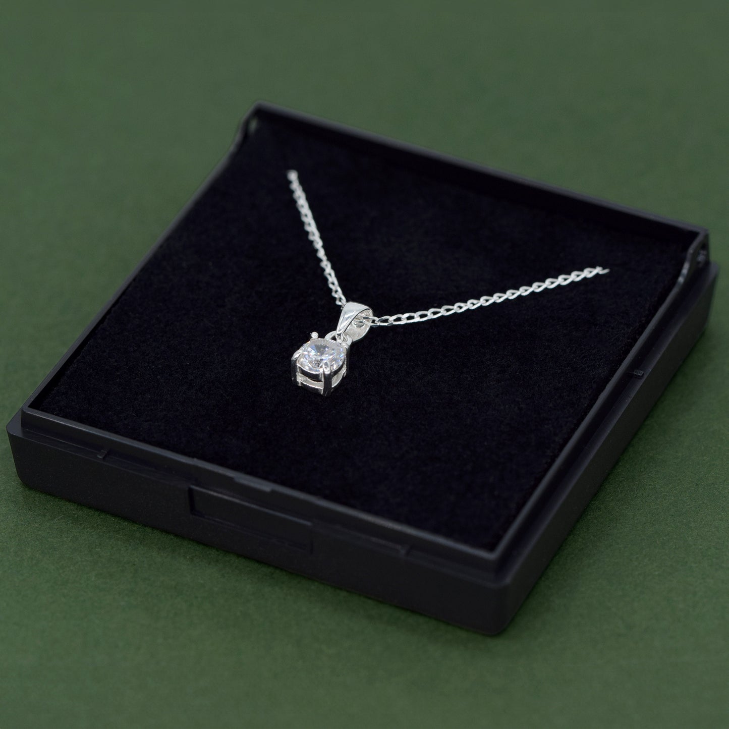Sterling Silver Cubic Zircona Necklace Gift Set