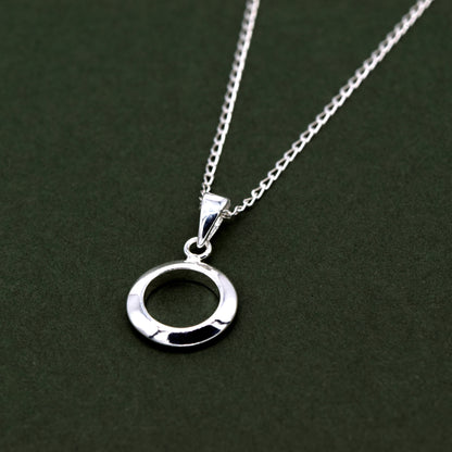 Sterling Silver Circle Of Life Round Pendant Necklace