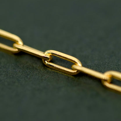 Gold Plated Sterling Silver 2.7mm Paperclip Chain Necklace