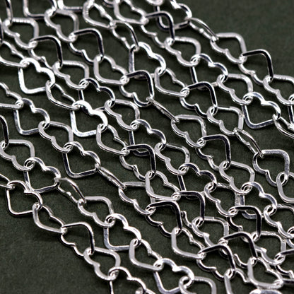 Genuine 925 Sterling Silver 3 x 4mm Link Heart Chain Uncut Lengths 1m+