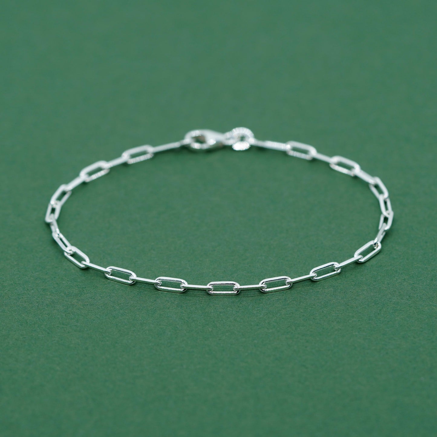 Sterling Silver 2.4mm Paperclip Chain Anklet