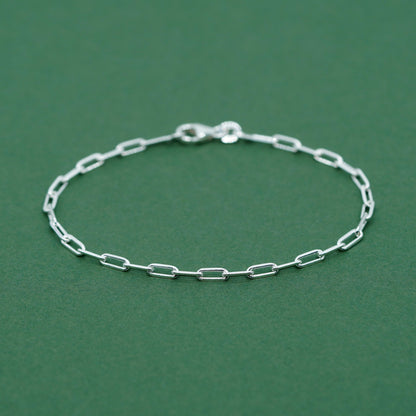 Sterling Silver 2.4mm Paperclip Chain Anklet