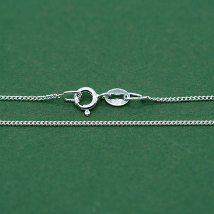 Sterling Silver 1mm Traditional Close Curb Chain Necklace