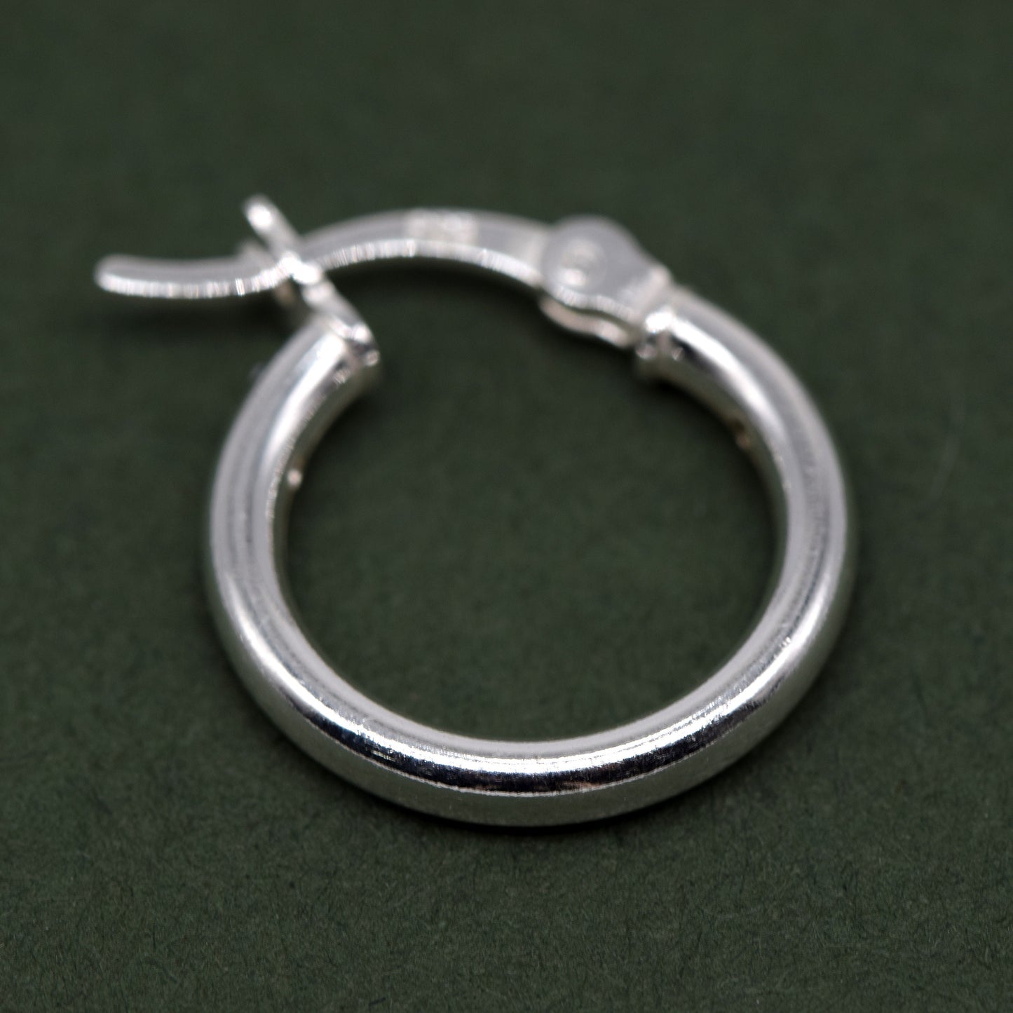 Sterling Silver Creole Style Hoop Earrings - 14mm