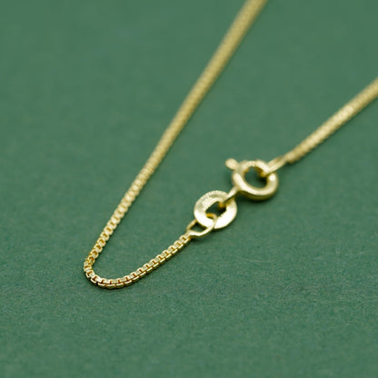 Gold Plated Sterling Silver Box Chain Necklace