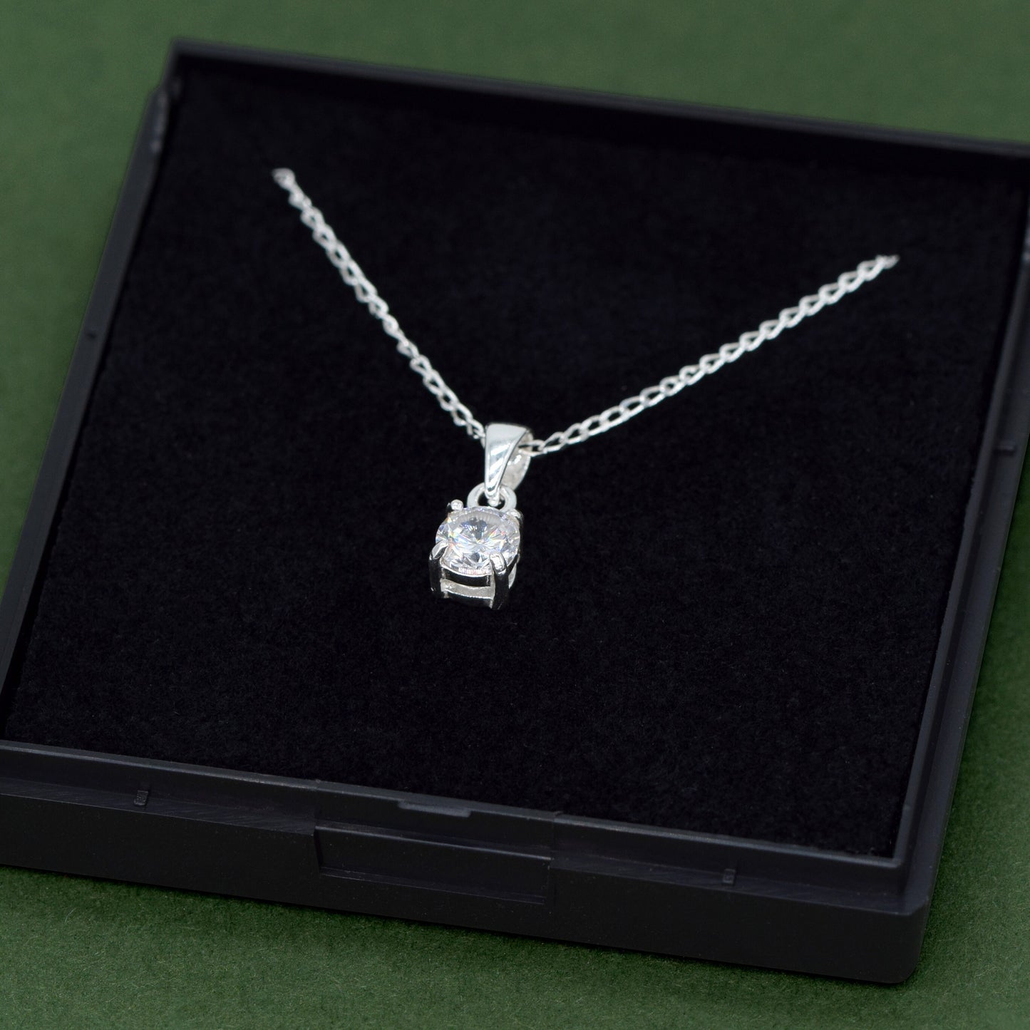 Sterling Silver Cubic Zircona Necklace Gift Set