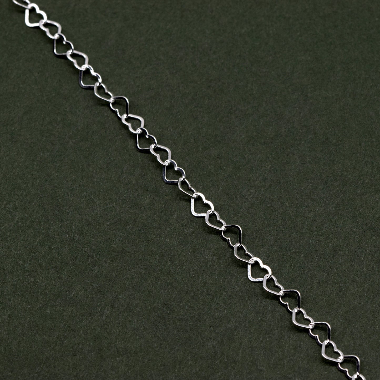 Genuine 925 Sterling Silver 3 x 4mm Link Heart Chain Uncut Lengths 1m+