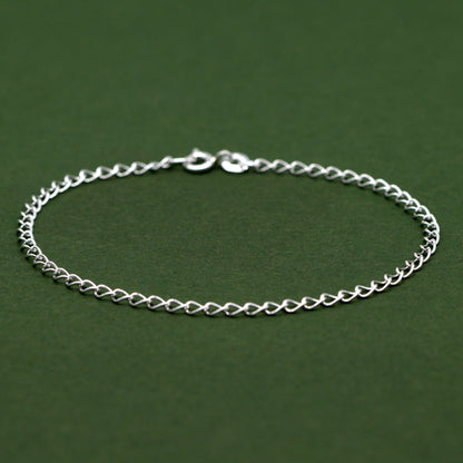 Sterling Silver 2.7mm Open Curb Chain Bracelet