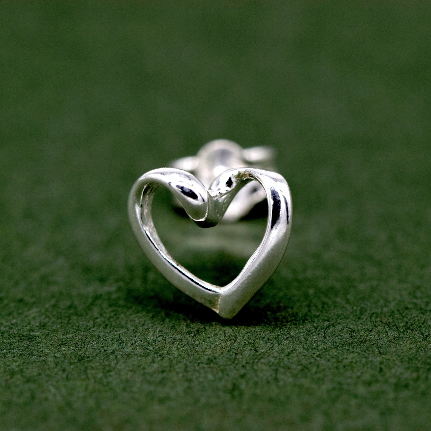 Sterling Silver Open Heart Studs Earrings