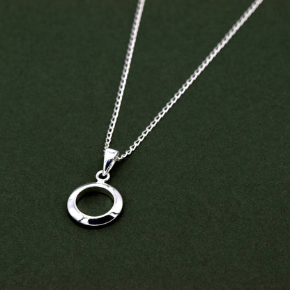 Sterling Silver Circle Of Life Round Pendant Necklace