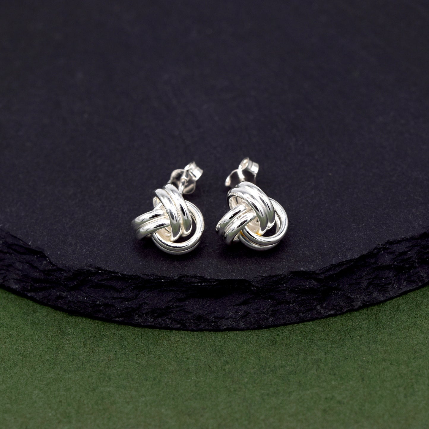 Sterling Silver 9.5mm Knot Stud Earrings