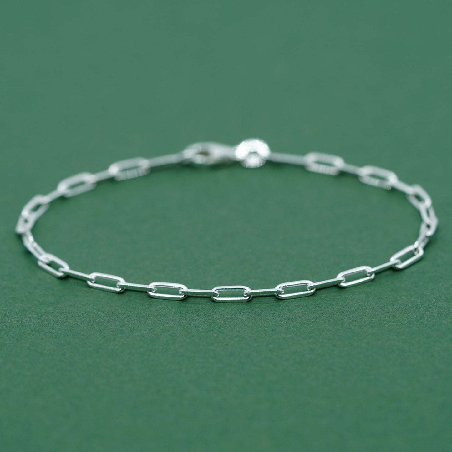 Sterling Silver 2.4mm Paperclip Chain Anklet