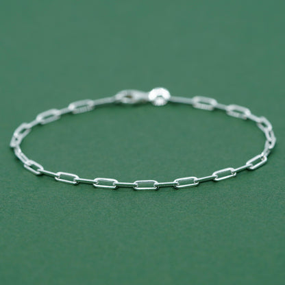 Sterling Silver 2.4mm Paperclip Chain Anklet