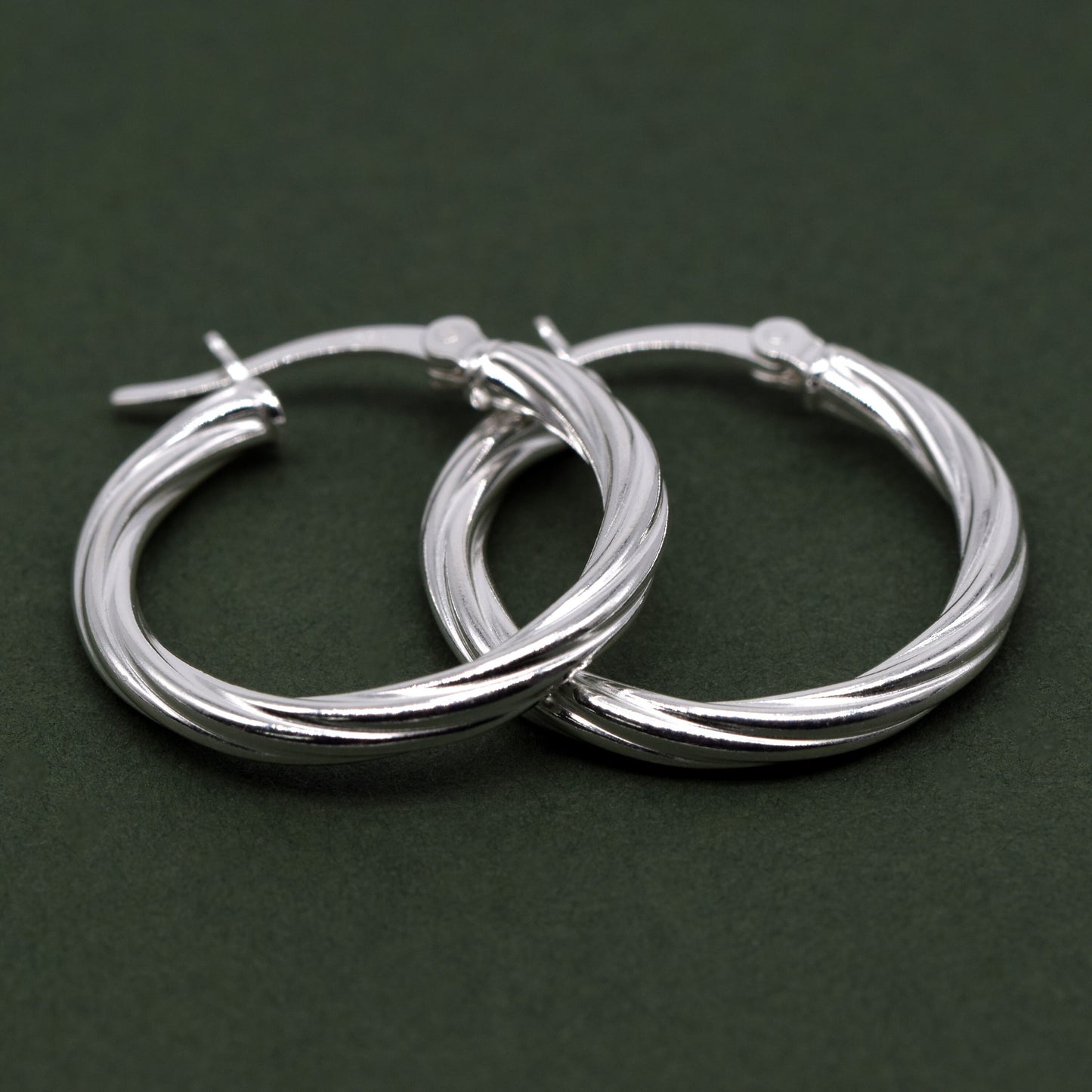 Sterling Silver 22mm Creole Twisted Hoop Earrings