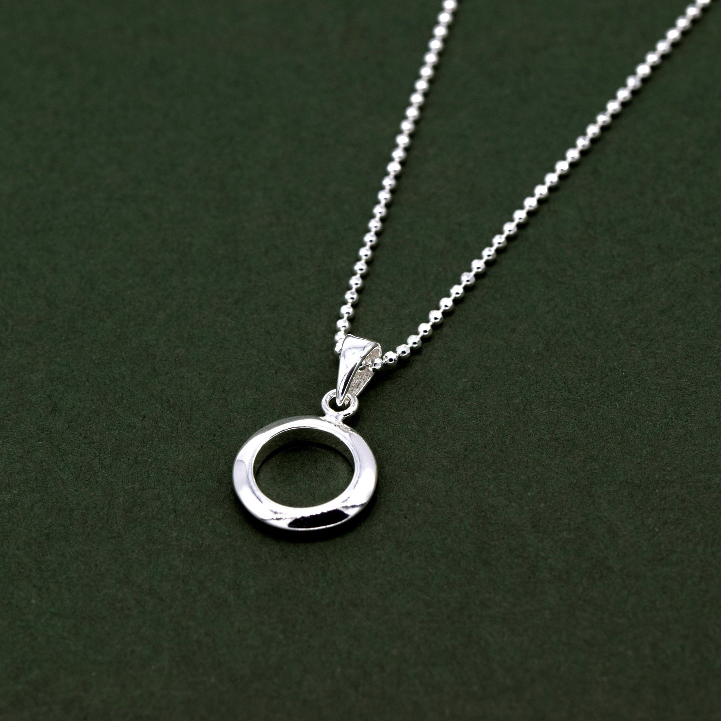 Sterling Silver Circle Of Life Pendant Necklace on D/C Ball Bead Chain
