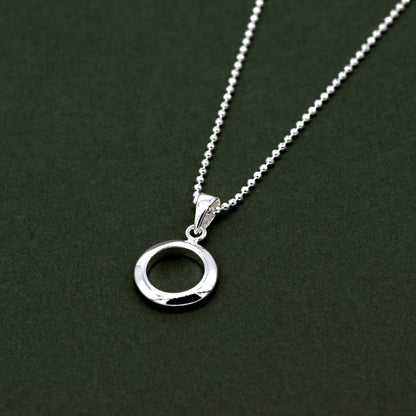 Sterling Silver Circle Of Life Pendant Necklace on D/C Ball Bead Chain