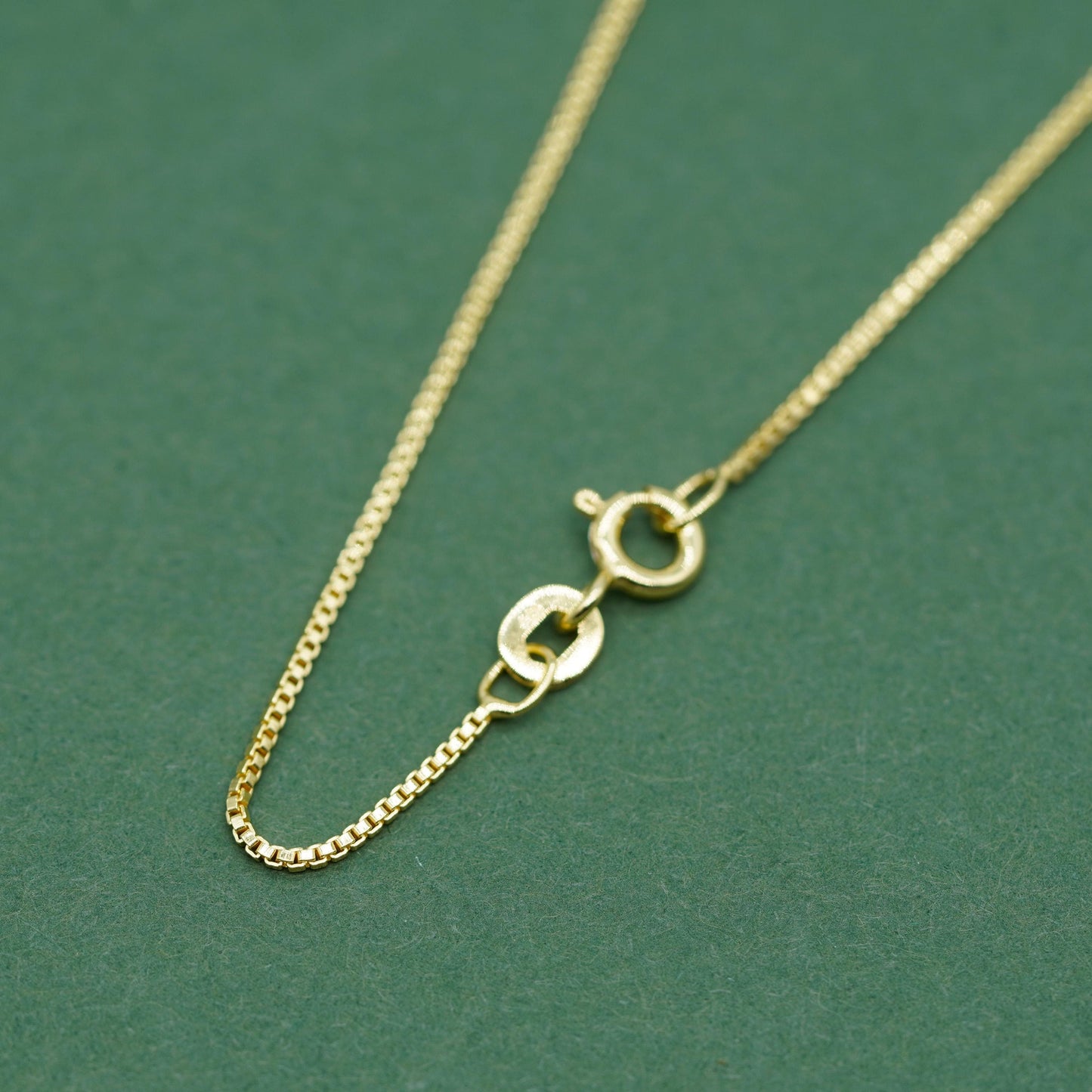 Gold Plated Sterling Silver Box Chain Necklace