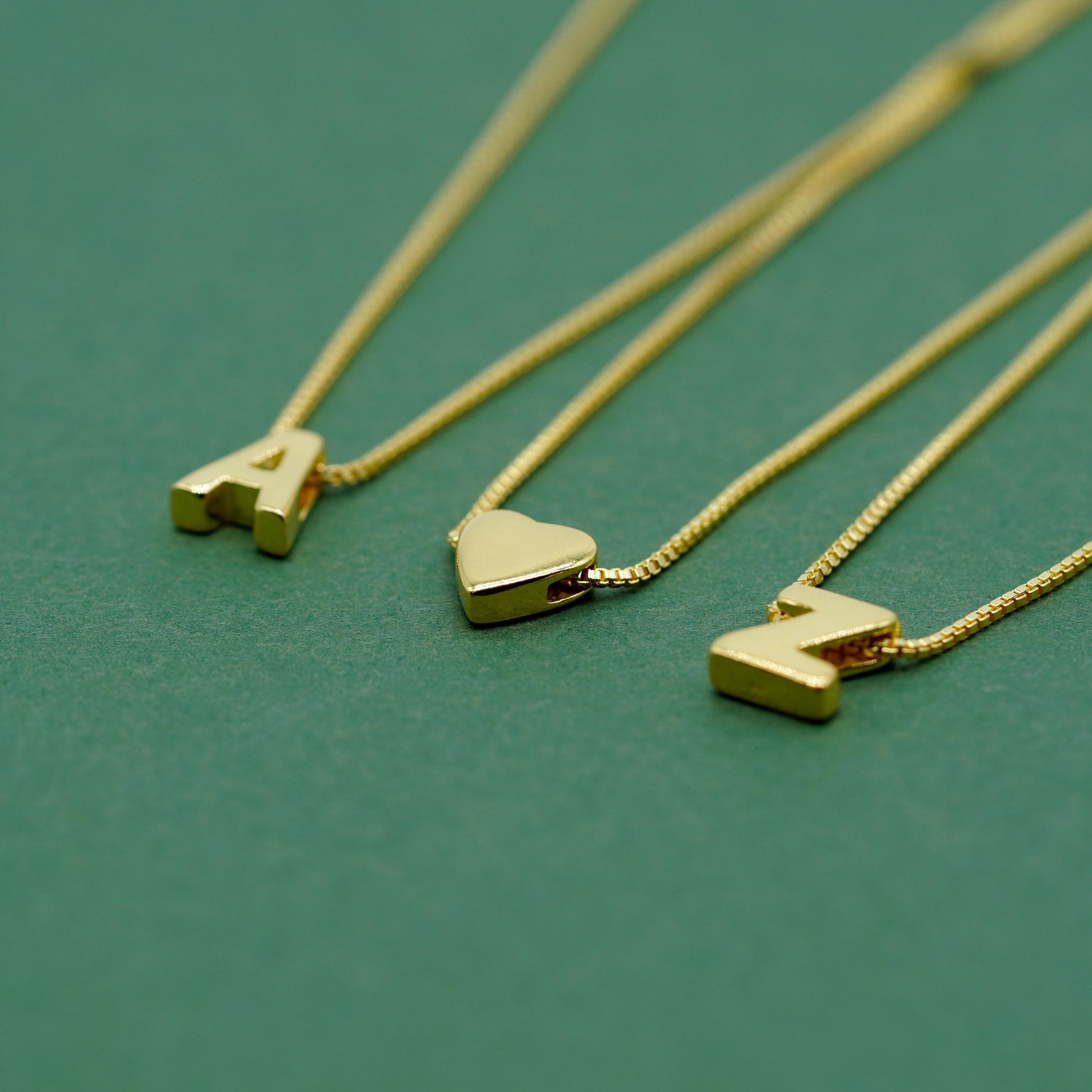 Gold Plated Sterling Silver Initial Necklace on 14