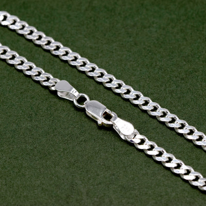 Sterling Silver 3mm Flat Curb Bracelet