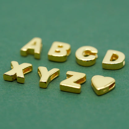 Gold Plated Sterling Silver Initial Necklace on 20" - 24" Box Chain