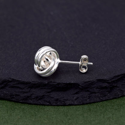 Sterling Silver 9.5mm Knot Stud Earrings