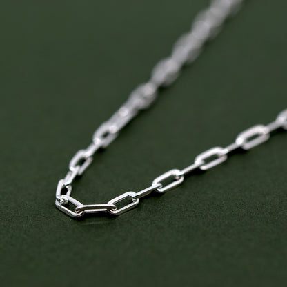 Sterling Silver 2.7mm Paperclip Chain Necklace