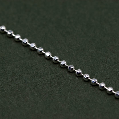 Sterling Silver Diamond Cut 1.2mm Ball Chain Necklace