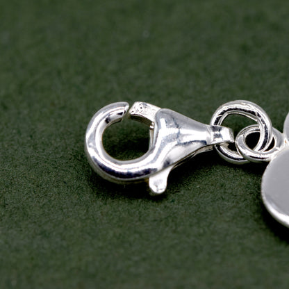 Sterling Silver Heart Charm With Lobster Fitting