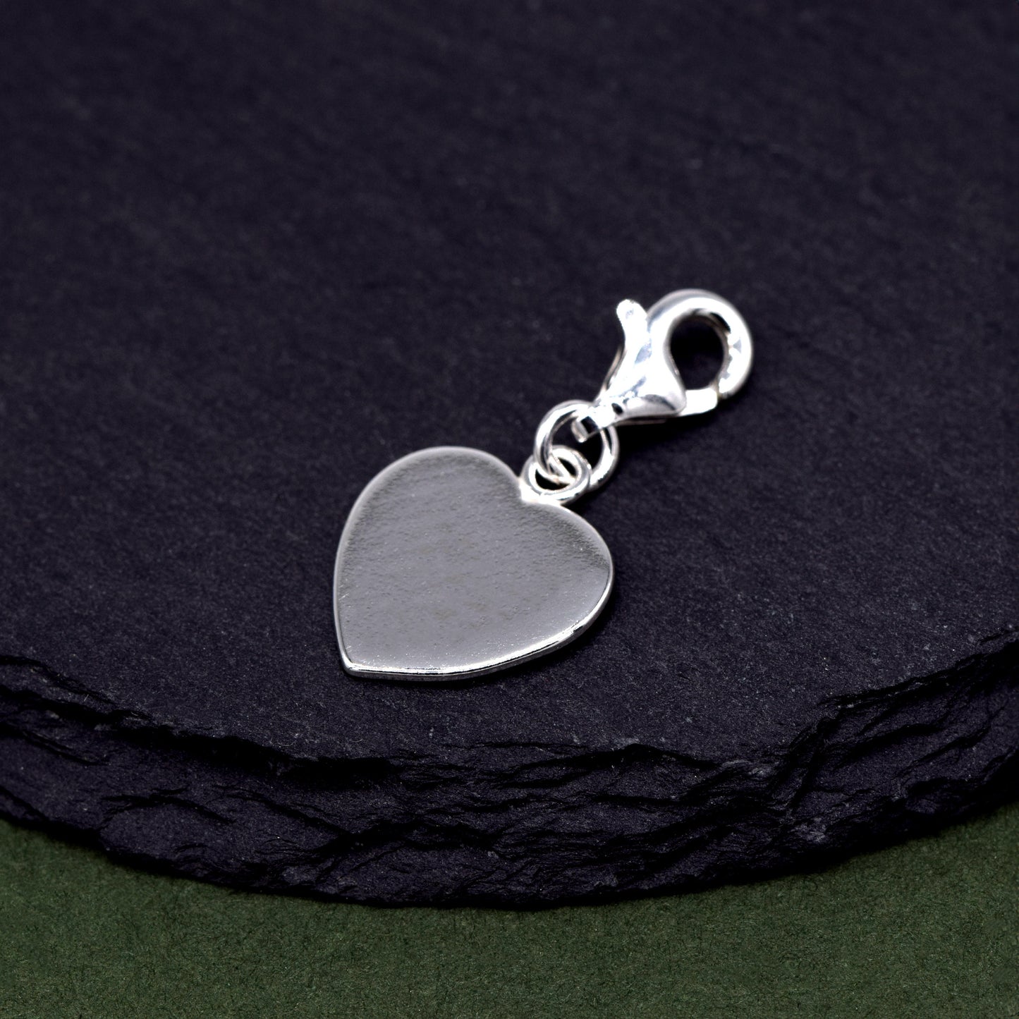Sterling Silver Heart Charm With Lobster Fitting