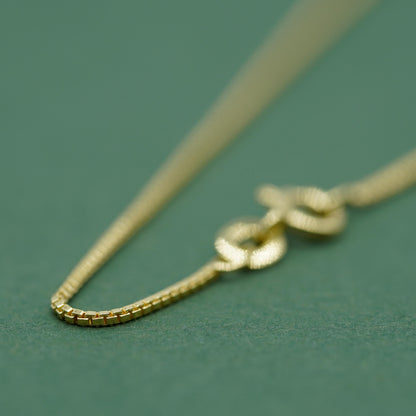 Gold Plated Sterling Silver Box Chain Necklace