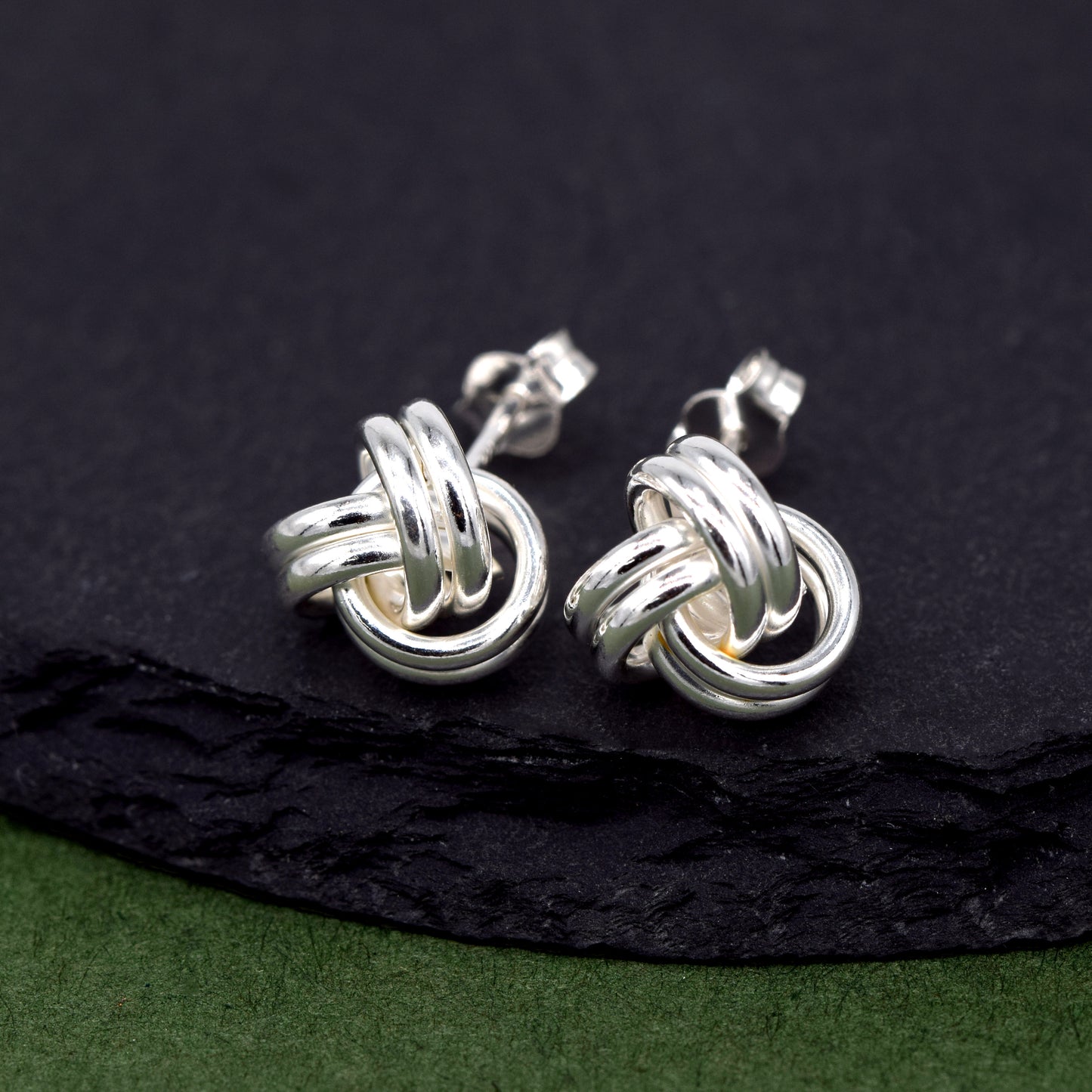 Sterling Silver 9.5mm Knot Stud Earrings