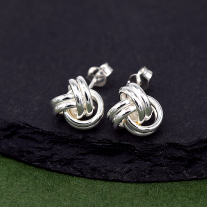 Sterling Silver 9.5mm Knot Stud Earrings