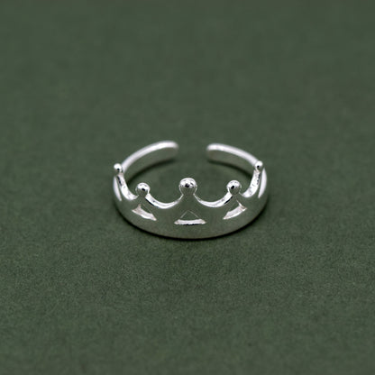 Sterling Silver Crown Toe/Adjustable Ring