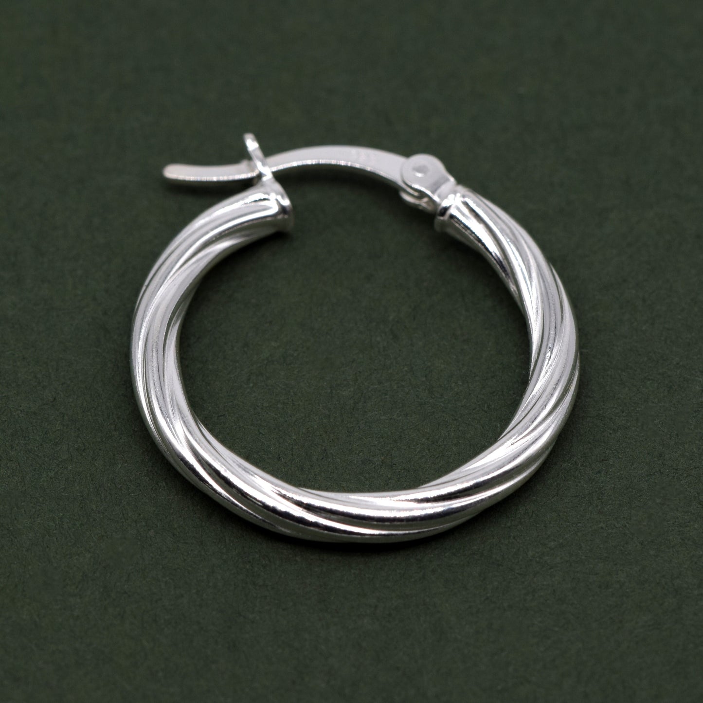 Sterling Silver 22mm Creole Twisted Hoop Earrings