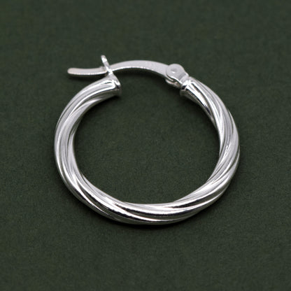 Sterling Silver 22mm Creole Twisted Hoop Earrings