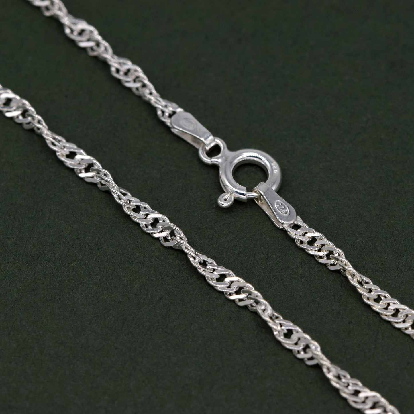 Sterling Silver 10" Singapore Chain Anklet With Wing Pendant