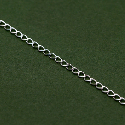 Sterling Silver 2.7mm Open Curb Chain Anklet