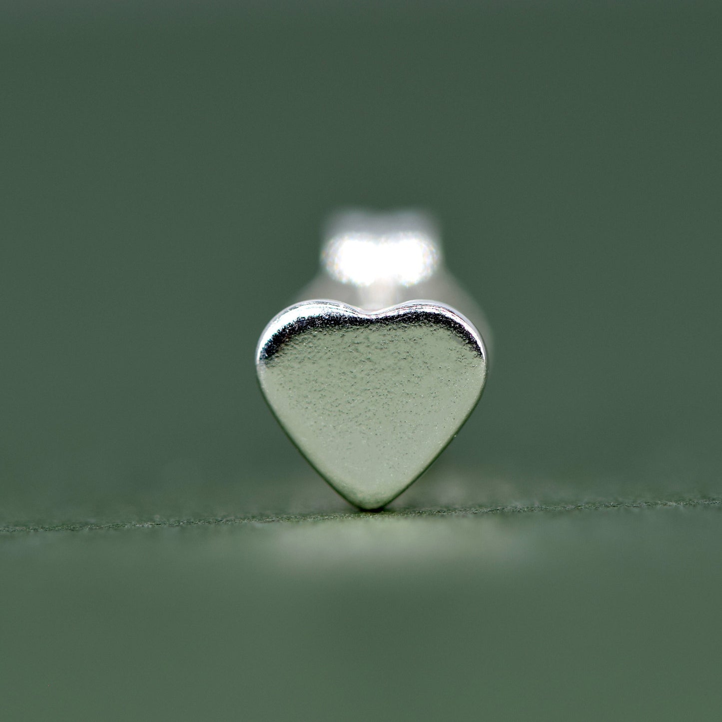 Sterling Silver Flat Heart Stud Earrings