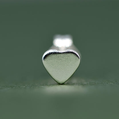 Sterling Silver Flat Heart Stud Earrings