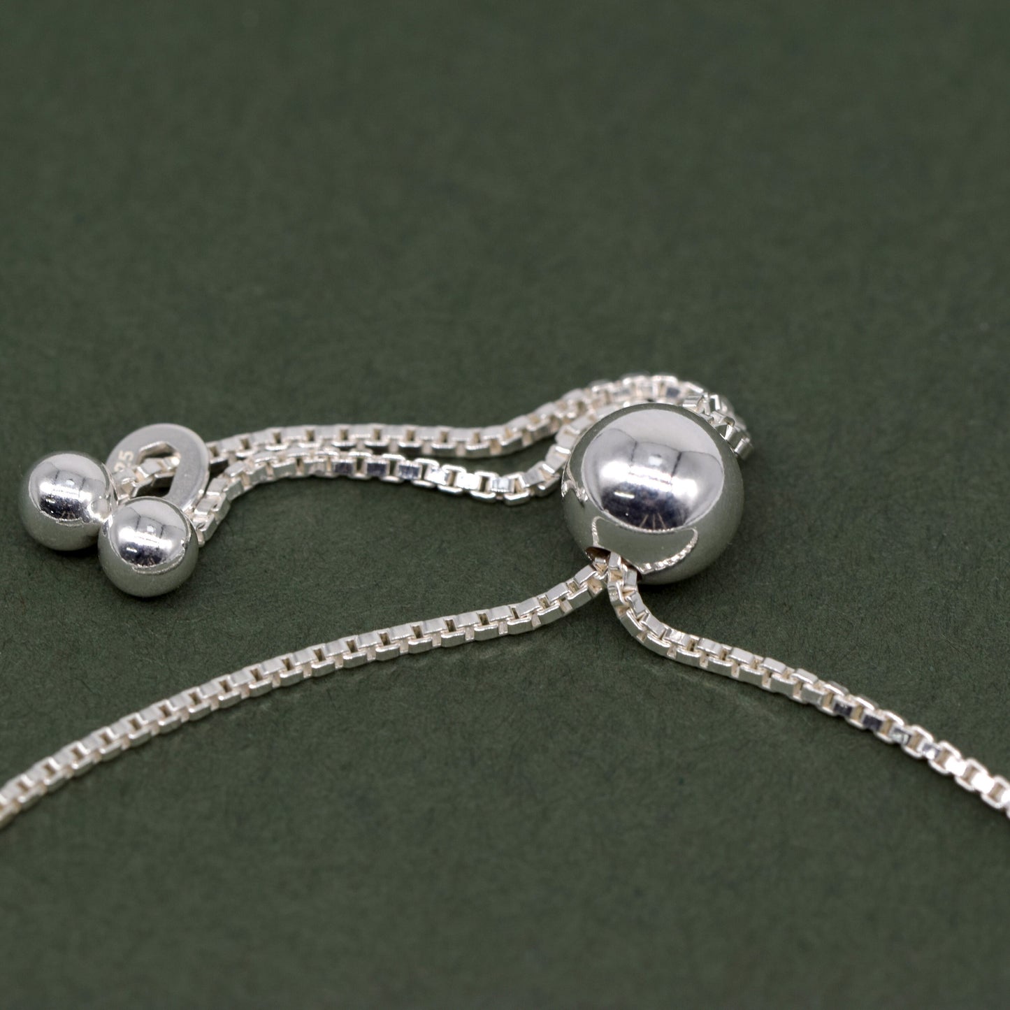 Sterling Silver Adjustable 6mm Beaded Slider Bracelet