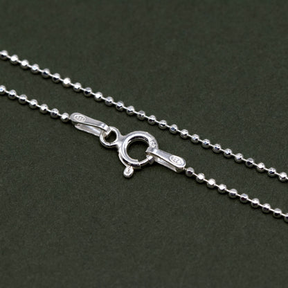 Sterling Silver 1.2mm Diamond Cut Ball Chain Bracelet