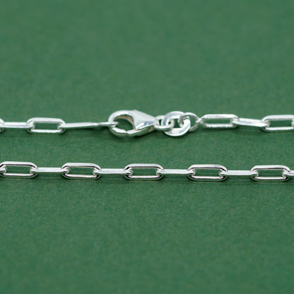 Sterling Silver 2.4mm Paperclip Chain Bracelet