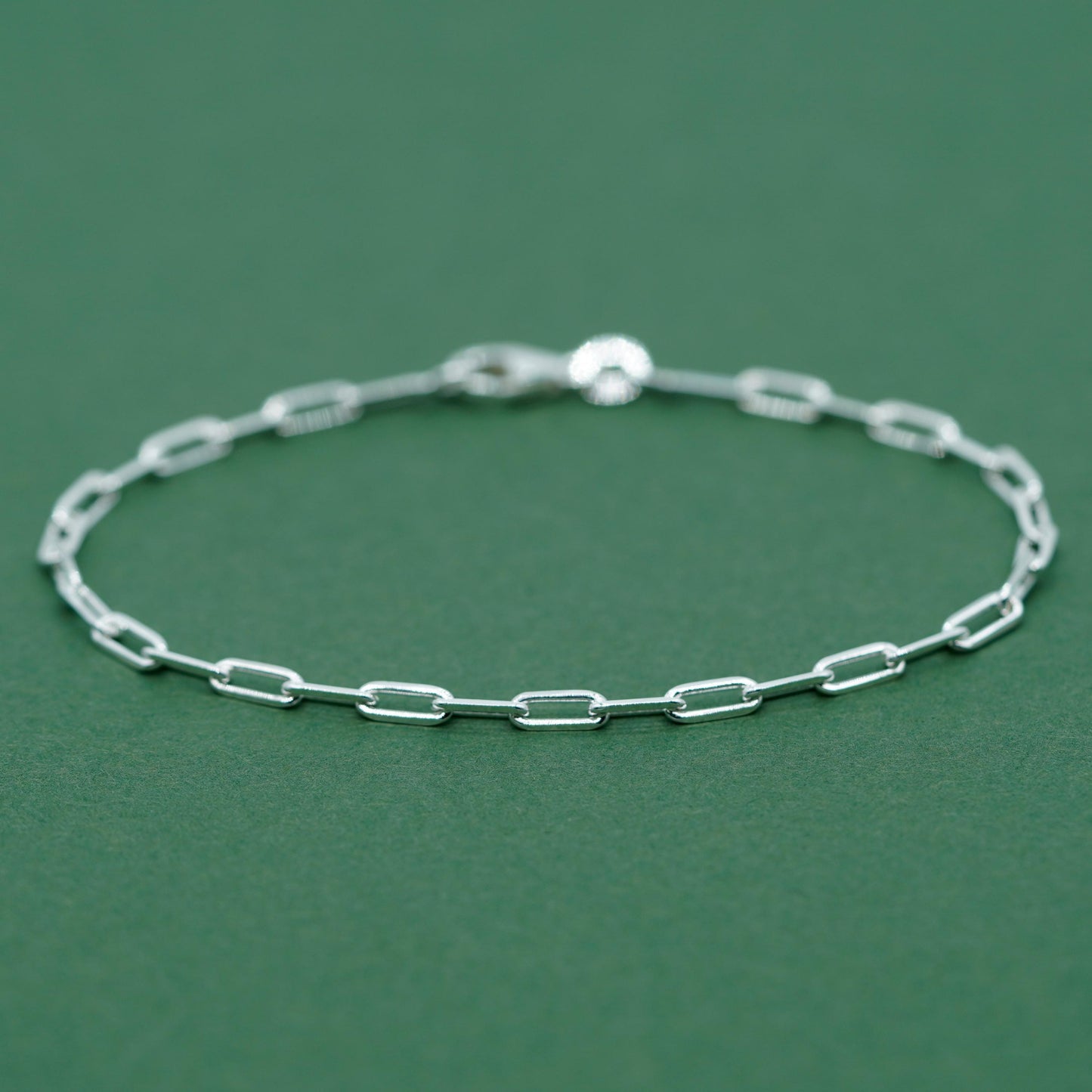Sterling Silver 2.4mm Paperclip Chain Bracelet