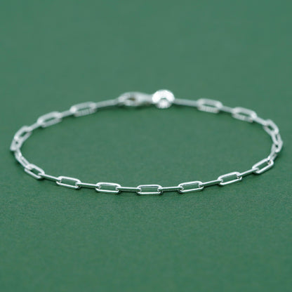 Sterling Silver 2.4mm Paperclip Chain Bracelet