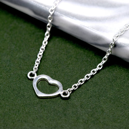 Sterling Silver Heart on Rolo Chain Necklace