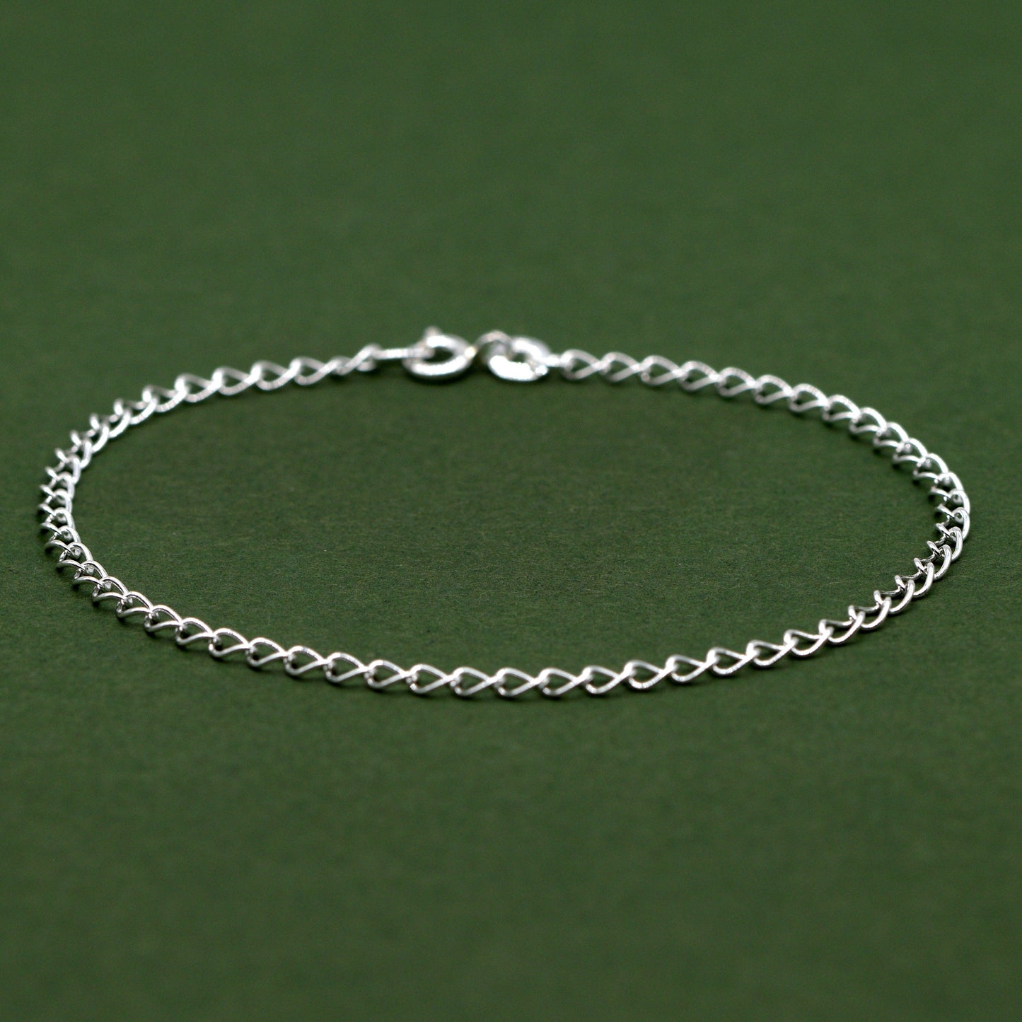 Sterling Silver 2.7mm Open Curb Chain Anklet