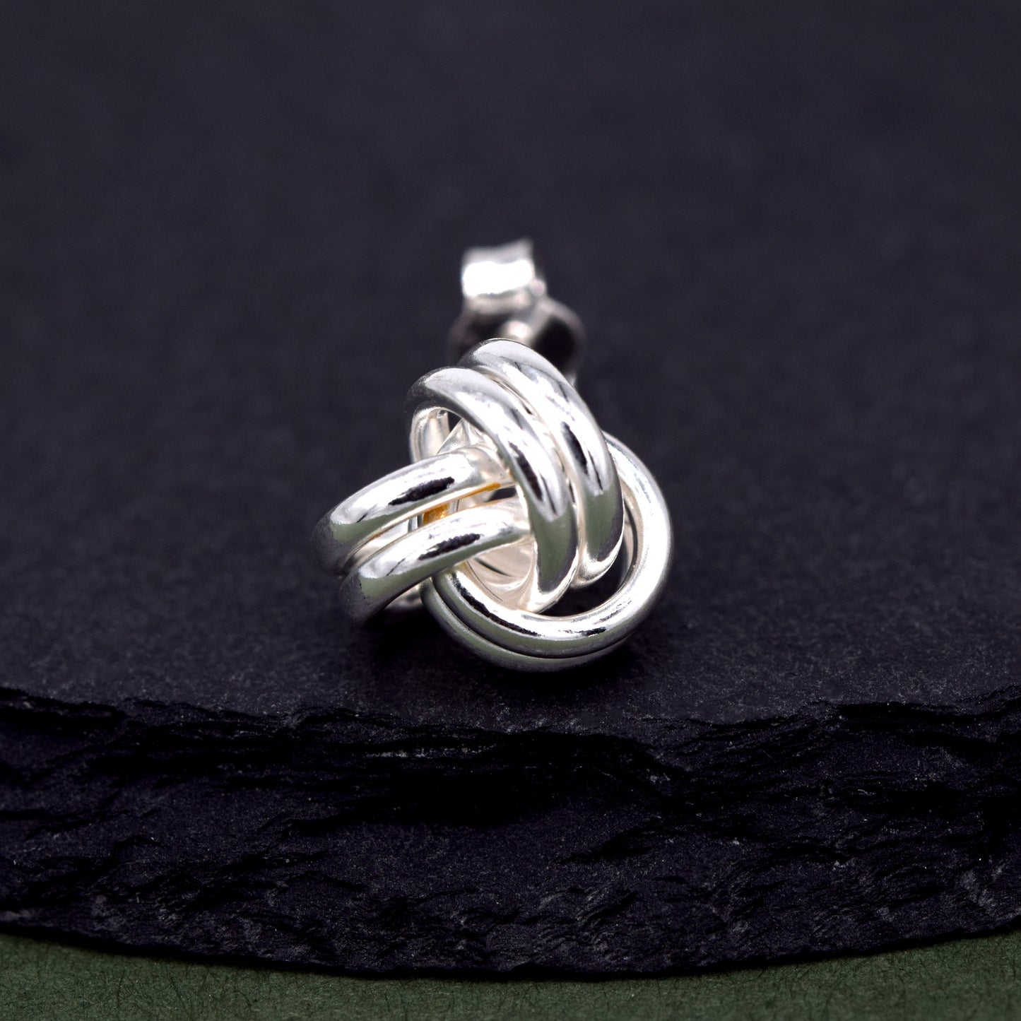 Sterling Silver 9.5mm Knot Stud Earrings