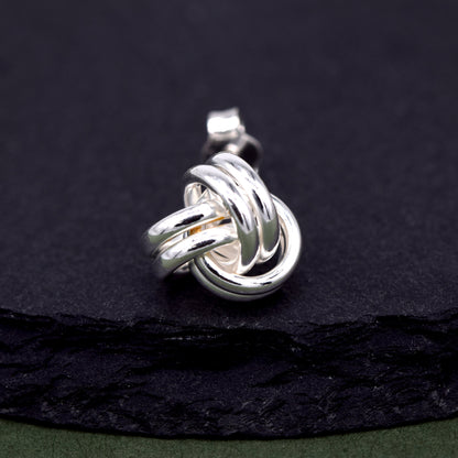 Sterling Silver 9.5mm Knot Stud Earrings